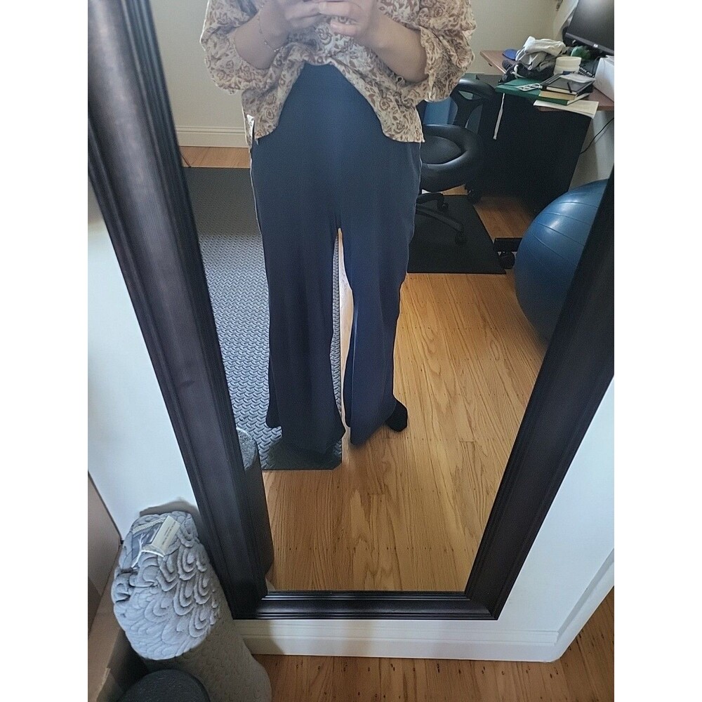 $138 Calme by Johnny Was Wide Leg Relaxed Pants in Blue Sz M